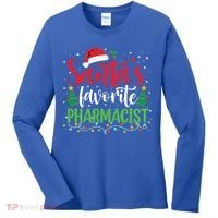 SantaS Favorite Pharmacist Christmas Nursing Santa Hat Gift Women's Long Sleeve Shirt thumb 0