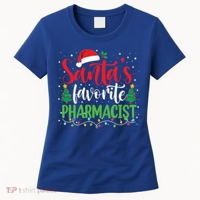 SantaS Favorite Pharmacist Christmas Nursing Santa Hat Gift Women's T-Shirt