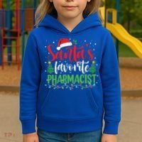 SantaS Favorite Pharmacist Christmas Nursing Santa Hat Gift Kids Hoodie thumb 3