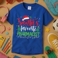 SantaS Favorite Pharmacist Christmas Nursing Santa Hat Gift Kids T-Shirt thumb 3
