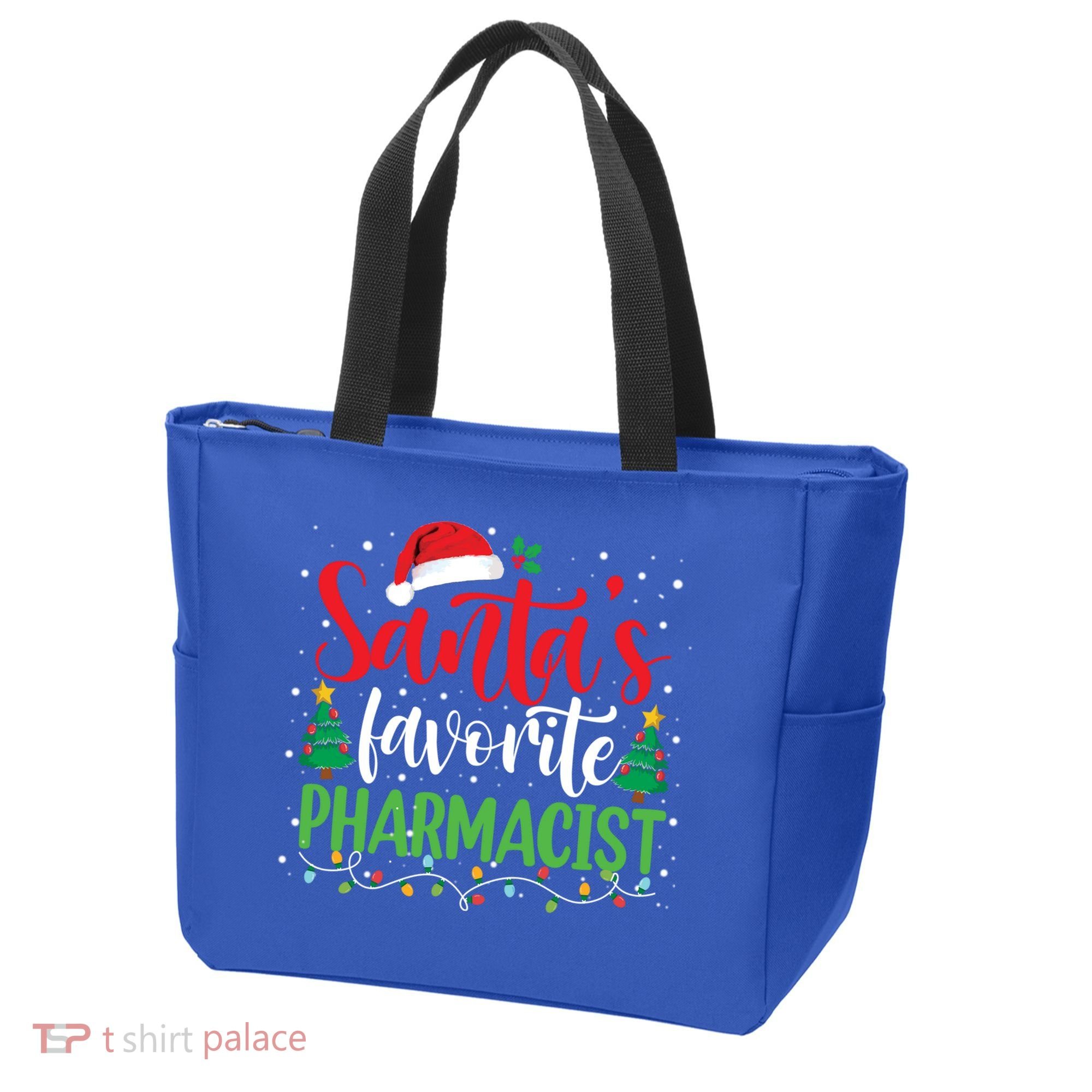 SantaS Favorite Pharmacist Christmas Nursing Santa Hat Gift Tote Bag