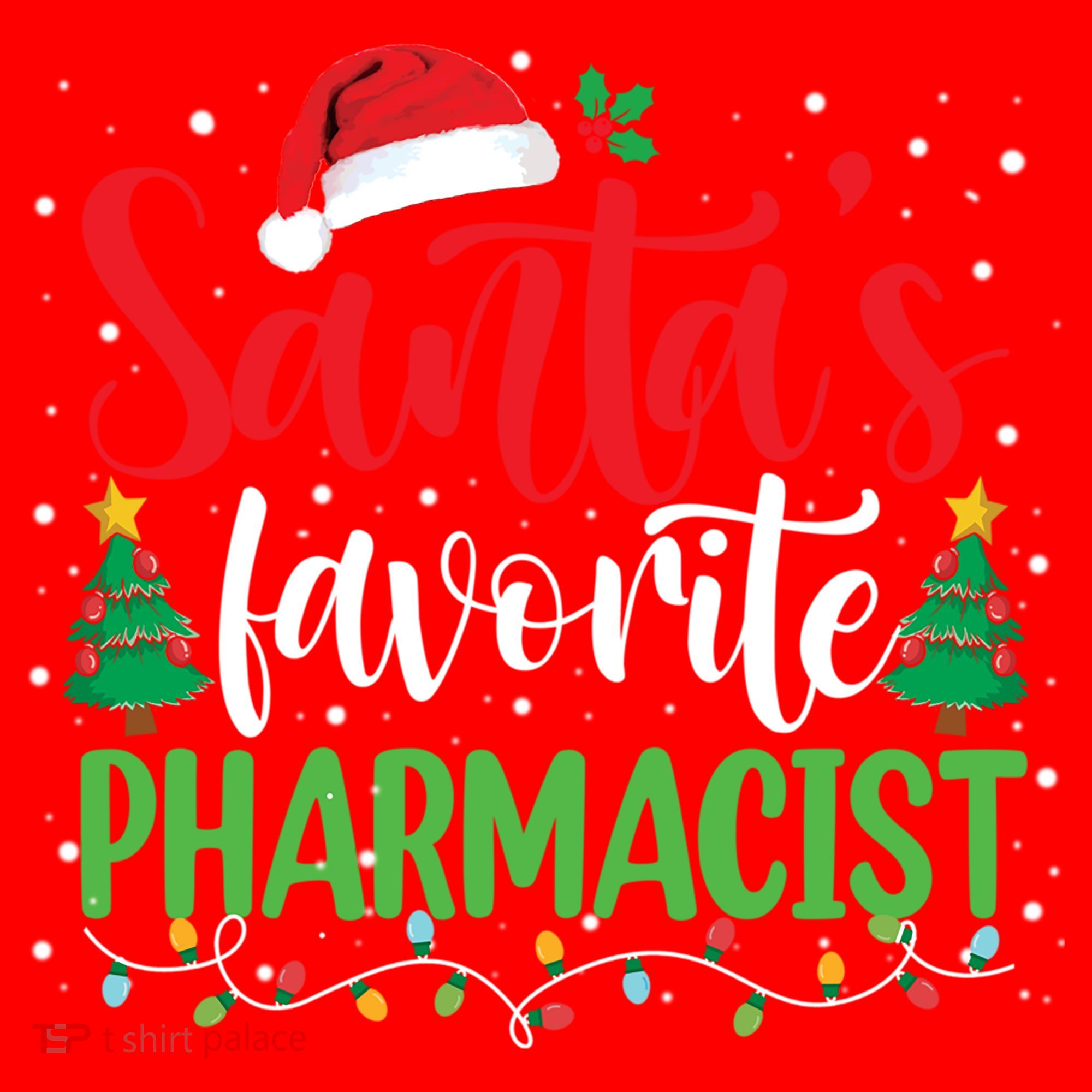 SantaS Favorite Pharmacist Christmas Nursing Santa Hat Gift Santa Hat