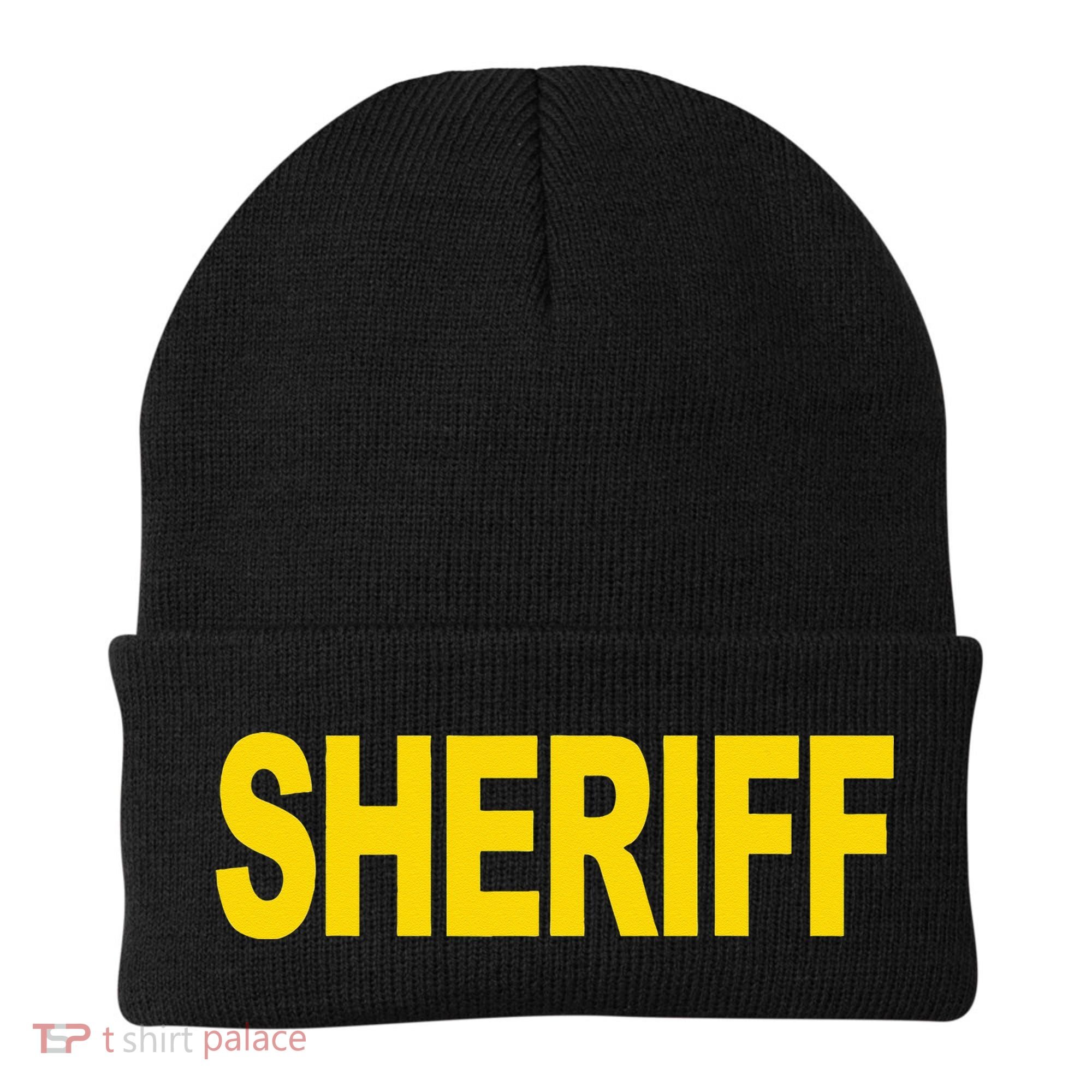 Sheriff Front Print Law Enforcement Clothing Beanie