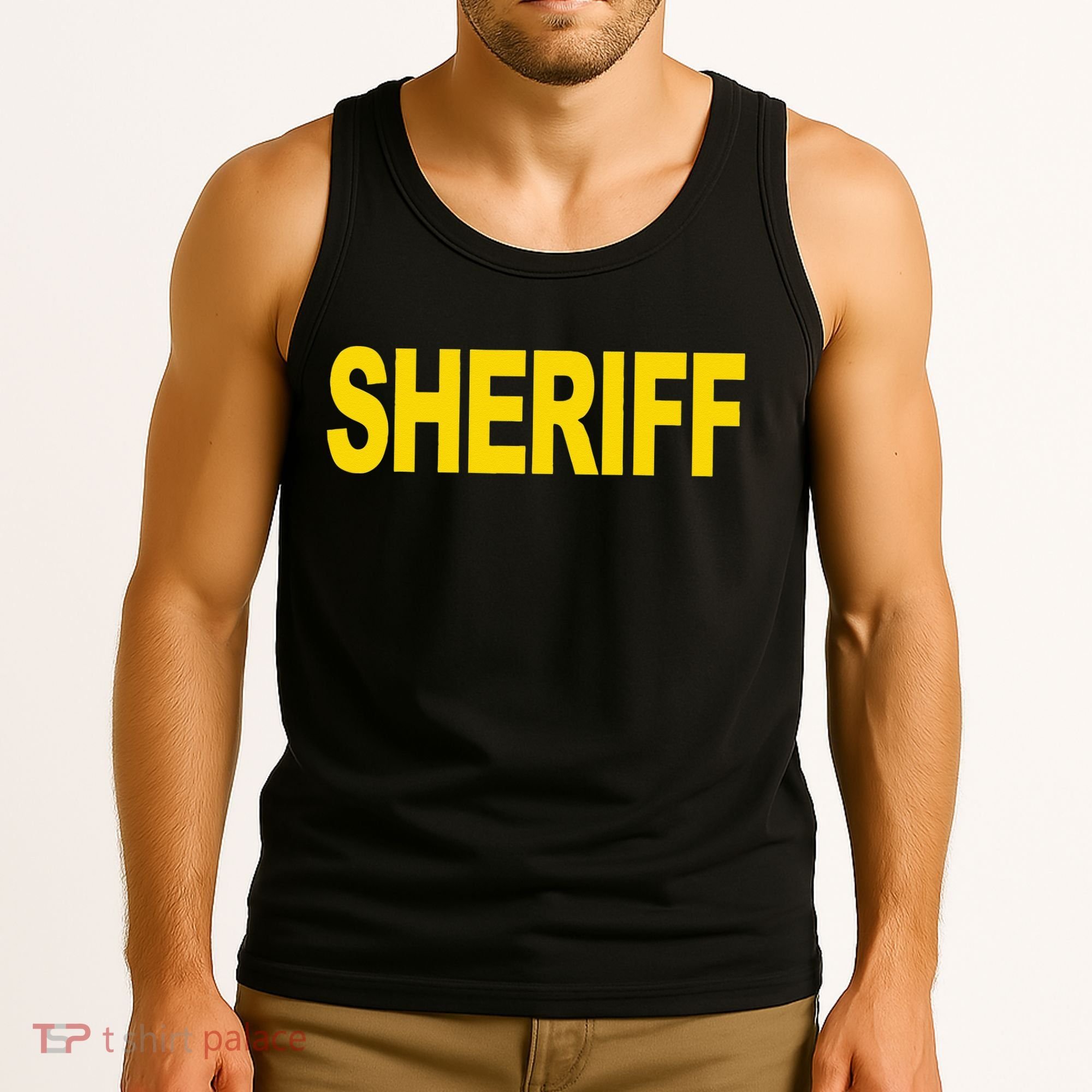 Sheriff Front Print Law Enforcement Clothing Tank Top