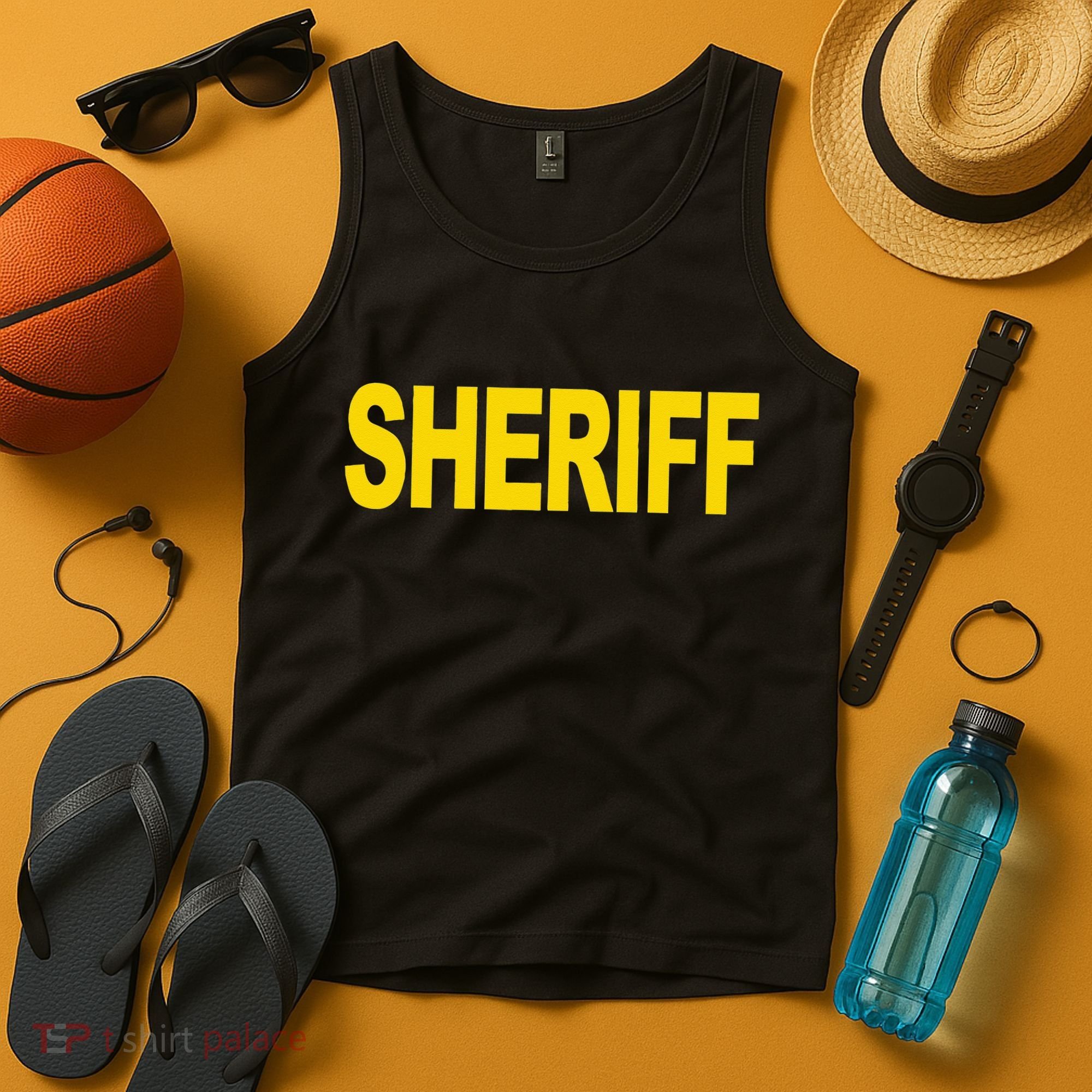 Sheriff Front Print Law Enforcement Clothing Tank Top