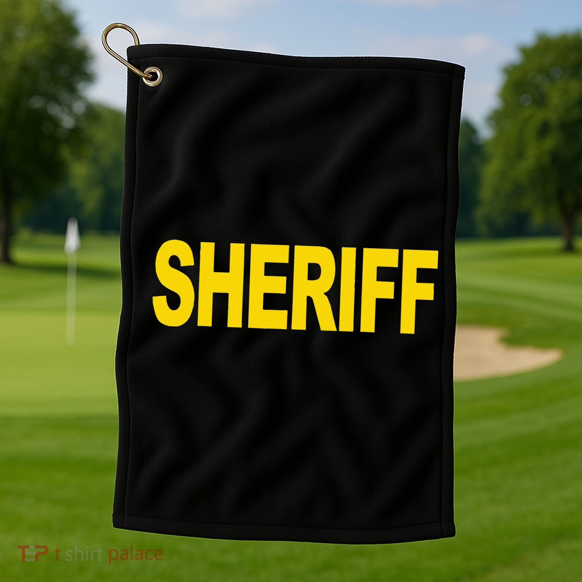 Sheriff Front Print Law Enforcement Clothing Golf Towel