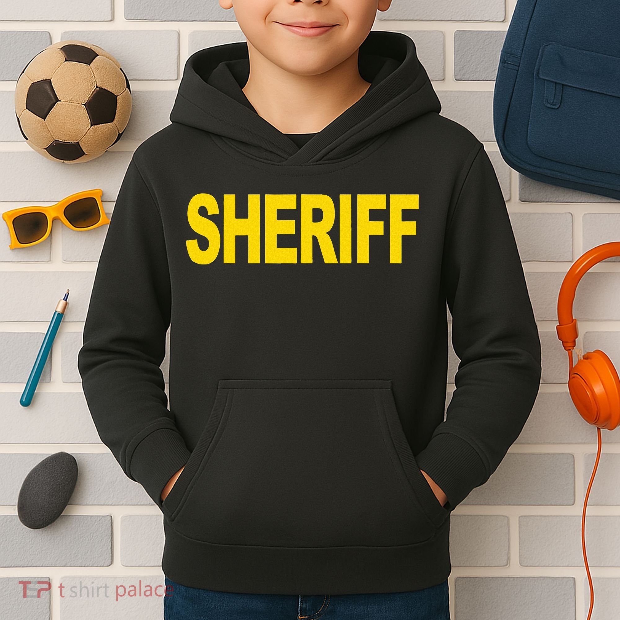 Sheriff Front Print Law Enforcement Clothing Kids Hoodie