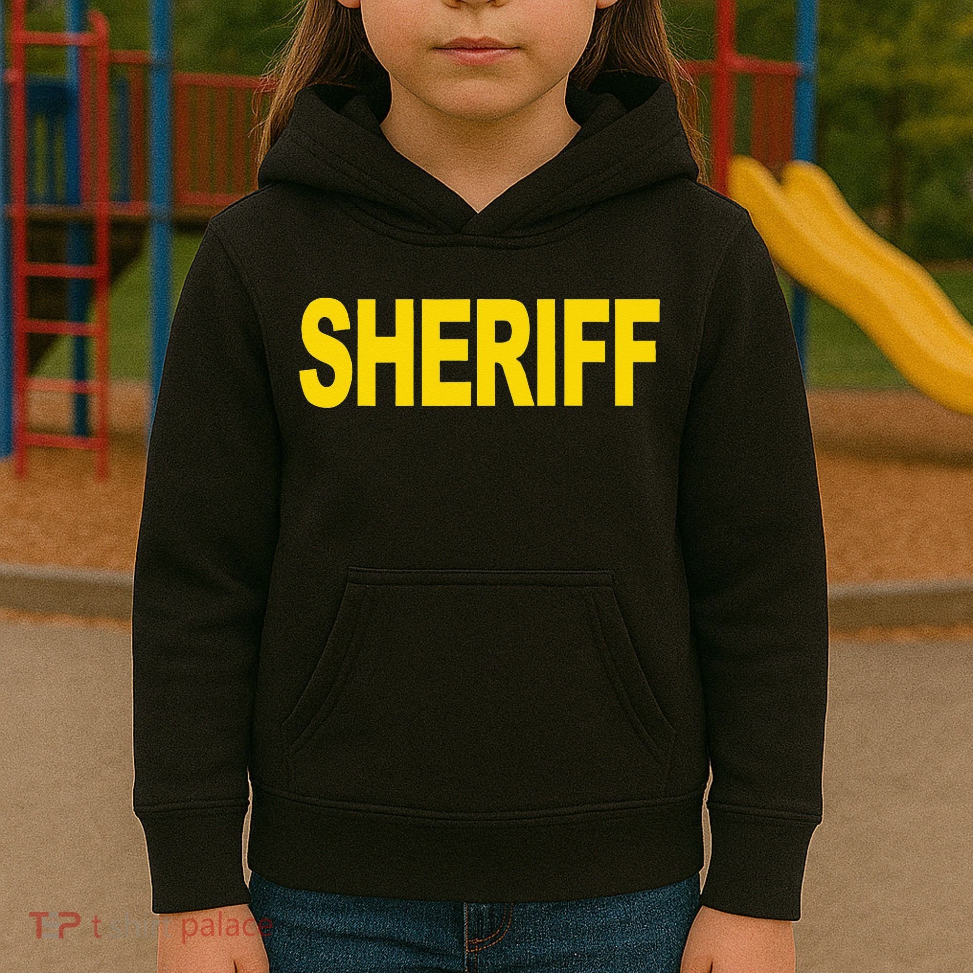 Sheriff Front Print Law Enforcement Clothing Kids Hoodie