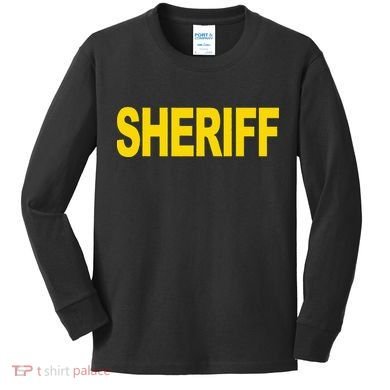 Sheriff Front Print Law Enforcement Clothing Kids Long Sleeve Shirt