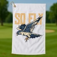 So Fly Peregrine Falcon Birding Ornithologists Golf Towel thumb 1