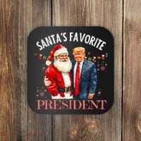 SantaS Favorite President Christmas Trump 47th President Coaster thumb 0