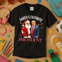 SantaS Favorite President Christmas Trump 47th President Kids T-Shirt thumb 3
