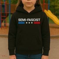 Semi Fascist Funny Political Humor Biden Quotes Kids Hoodie thumb 3
