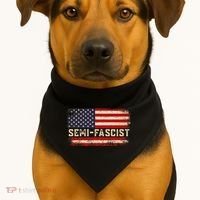 Semi Fascist Funny Political Humor Biden Quotes USA-Made Doggie Bandana thumb 1