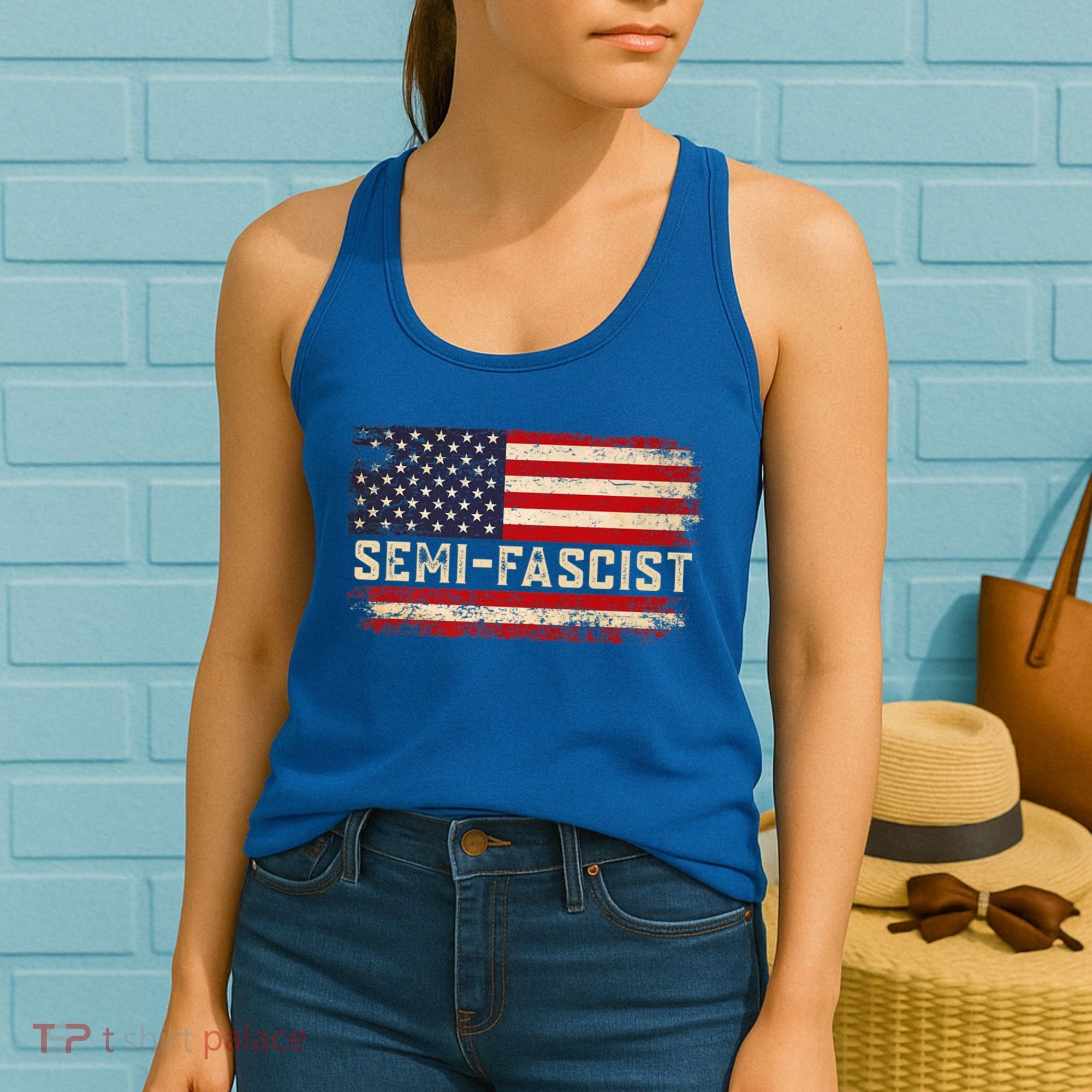 Semi Fascist Funny Political Humor Biden Quotes Women's Tank Top