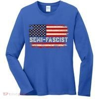 Semi Fascist Funny Political Humor Biden Quotes Women's Long Sleeve Shirt thumb 0