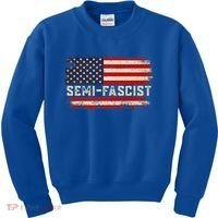 Semi Fascist Funny Political Humor Biden Quotes Kids Sweatshirt thumb 0