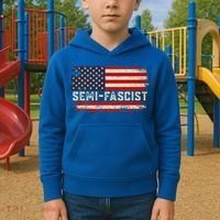 Semi Fascist Funny Political Humor Biden Quotes Kids Hoodie thumb 2