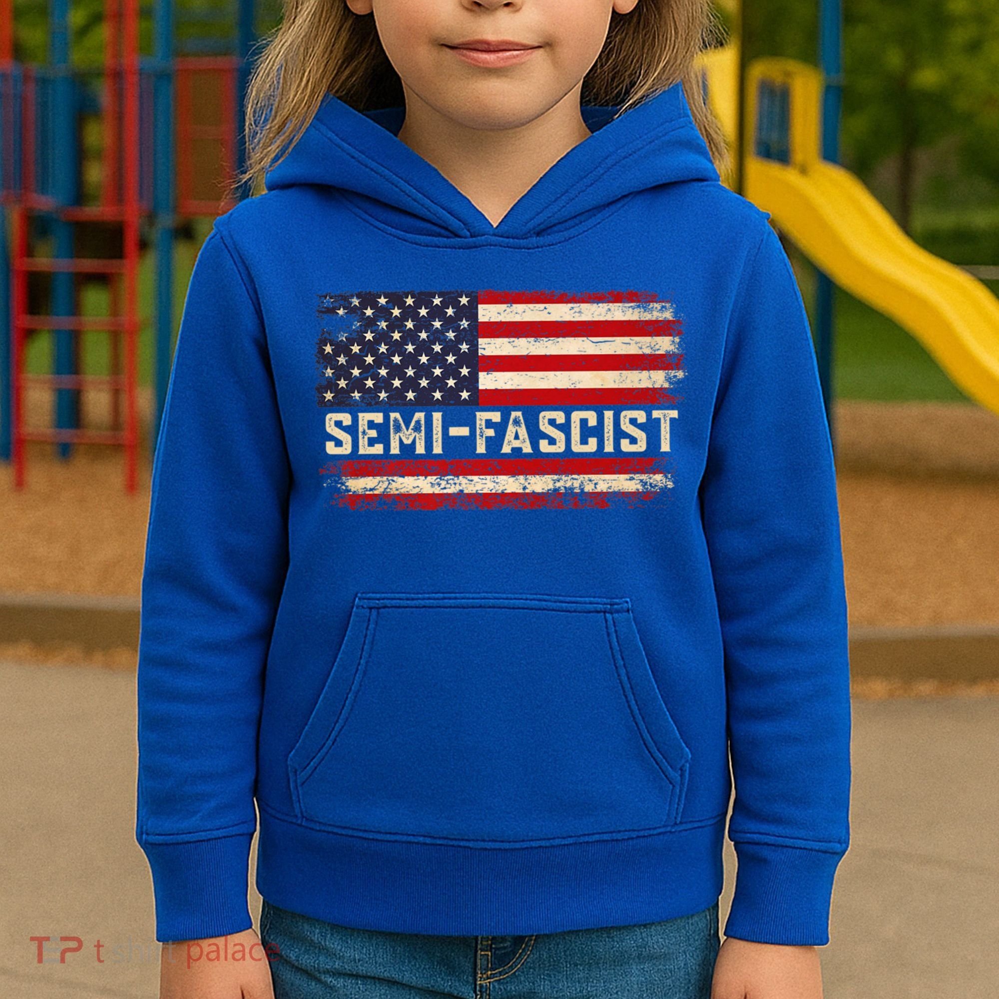 Semi Fascist Funny Political Humor Biden Quotes Kids Hoodie