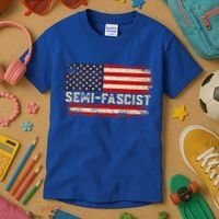 Semi Fascist Funny Political Humor Biden Quotes Kids T-Shirt thumb 3