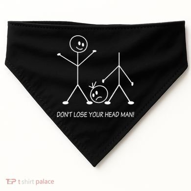 Stick Figures Pun DonT Lose Your Head Man Funny Stickman USA-Made Doggie Bandana