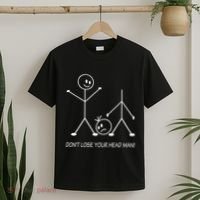 Stick Figures Pun DonT Lose Your Head Man Funny Stickman T-Shirt thumb 2
