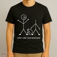 Stick Figures Pun DonT Lose Your Head Man Funny Stickman T-Shirt thumb 3
