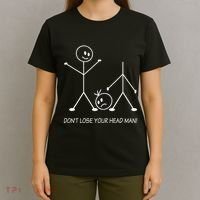 Stick Figures Pun DonT Lose Your Head Man Funny Stickman T-Shirt thumb 4