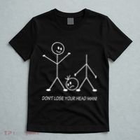 Stick Figures Pun DonT Lose Your Head Man Funny Stickman T-Shirt thumb 5