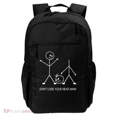 Stick Figures Pun DonT Lose Your Head Man Funny Stickman Backpack