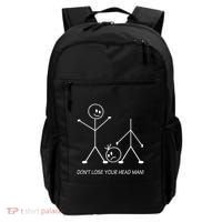 Stick Figures Pun DonT Lose Your Head Man Funny Stickman Backpack thumb 0