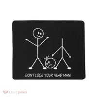 Stick Figures Pun DonT Lose Your Head Man Funny Stickman Mousepad thumb 0