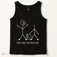 Stick Figures Pun DonT Lose Your Head Man Funny Stickman Tank Top thumb 2