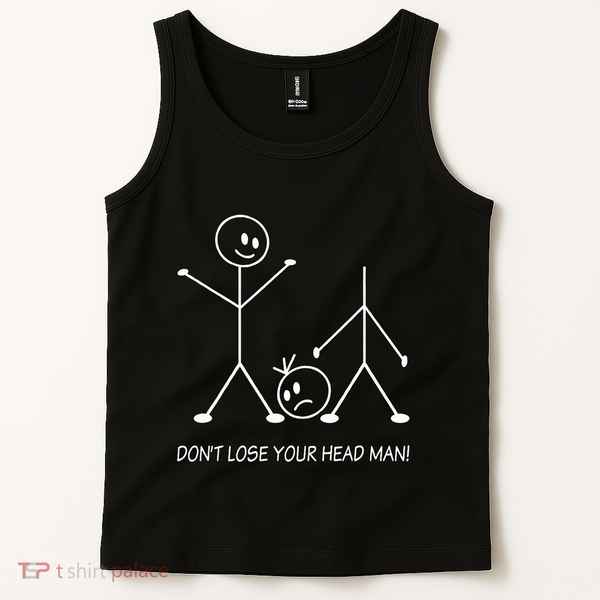 Stick Figures Pun DonT Lose Your Head Man Funny Stickman Tank Top