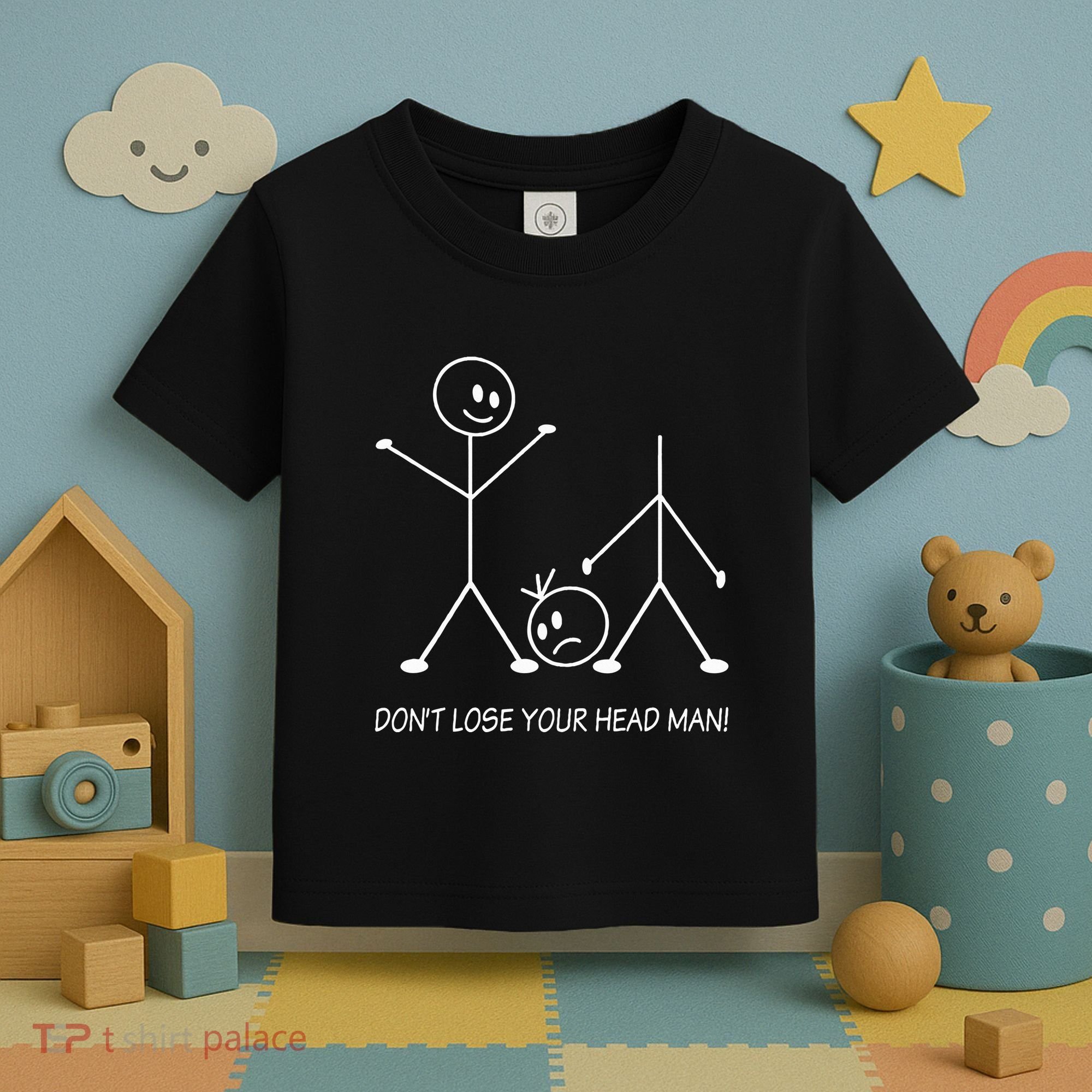 Stick Figures Pun DonT Lose Your Head Man Funny Stickman Toddler T-Shirt