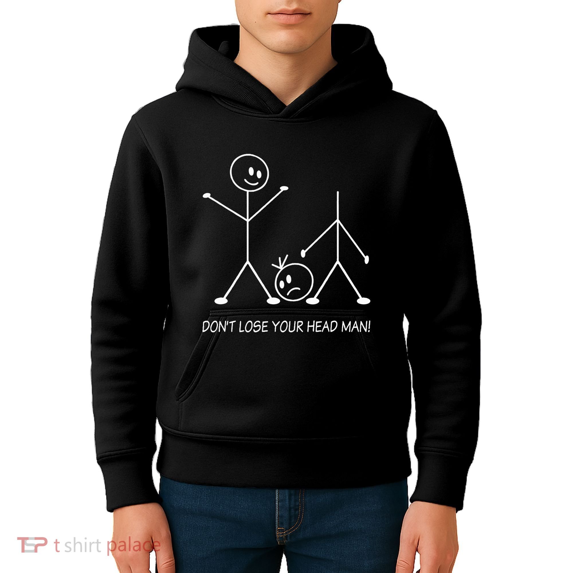 Stick Figures Pun DonT Lose Your Head Man Funny Stickman Kids Hoodie