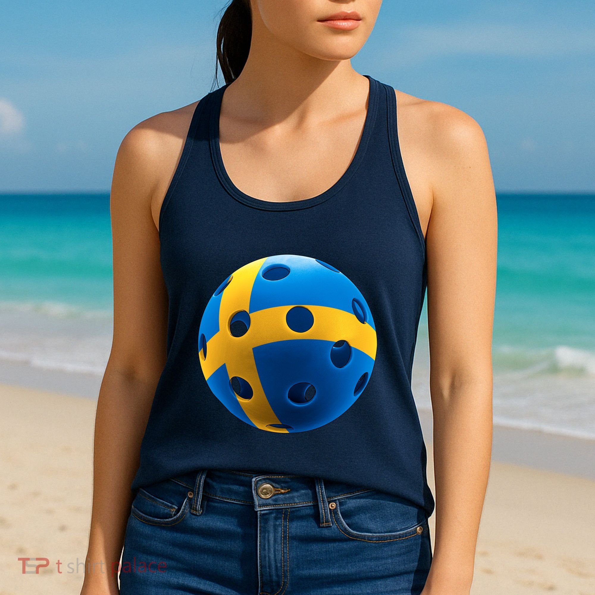 Swedish Flag Pickleball Women's Tank Top