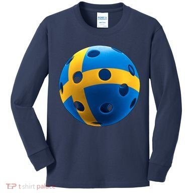 Swedish Flag Pickleball Kids Long Sleeve Shirt