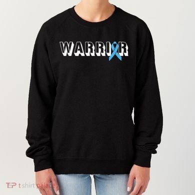 Support Father Prostate Cancer Warrior Light Blue Ribbon Women's Sweatshirt