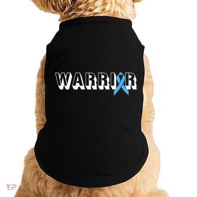 Support Father Prostate Cancer Warrior Light Blue Ribbon Doggie Tank