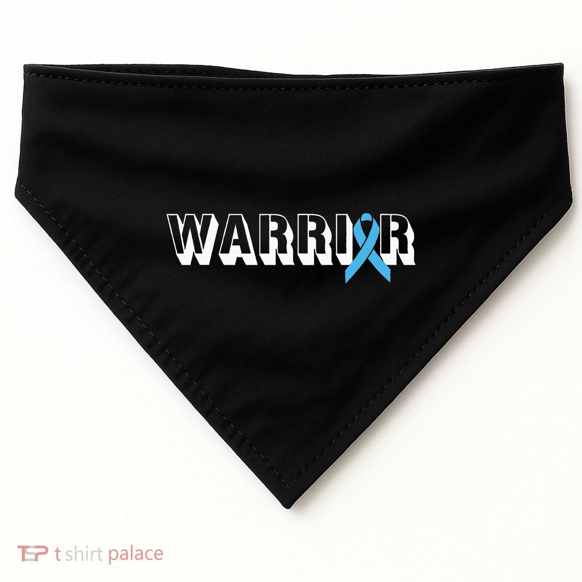 Support Father Prostate Cancer Warrior Light Blue Ribbon USA-Made Doggie Bandana