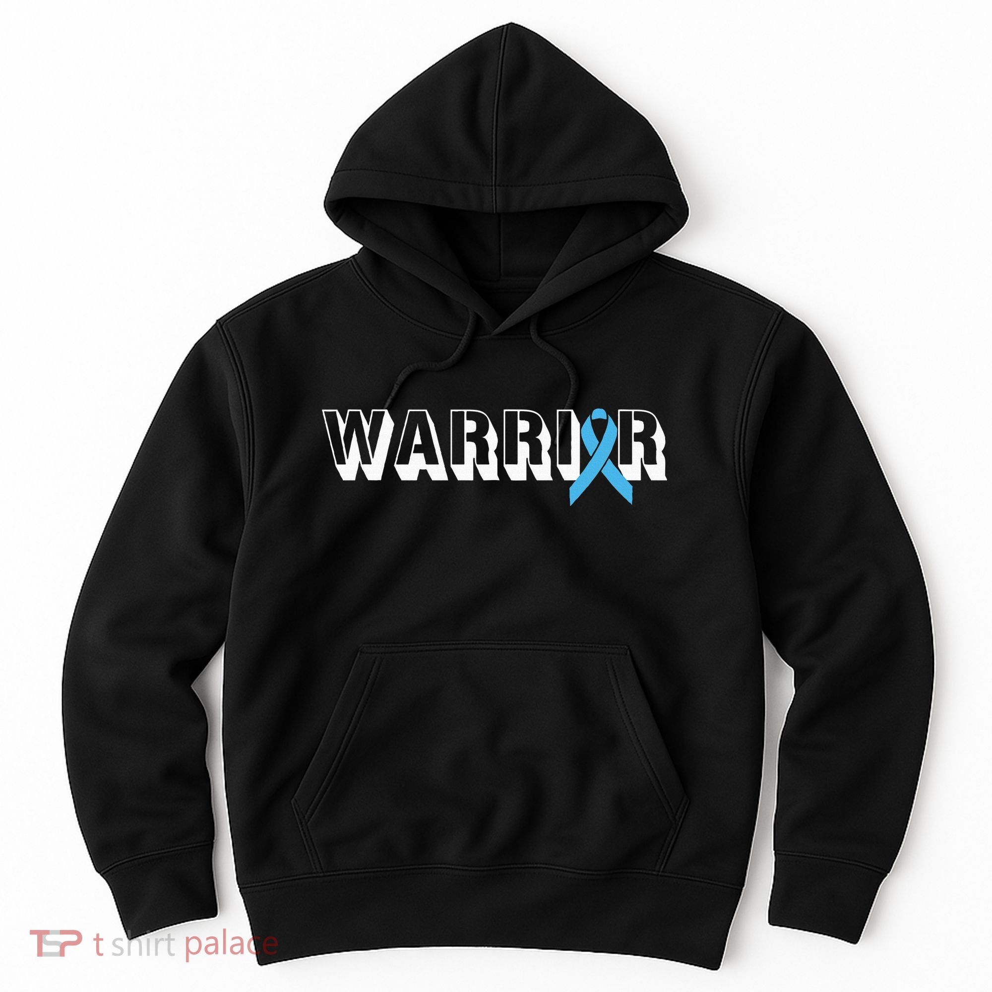 Support Father Prostate Cancer Warrior Light Blue Ribbon Hoodie