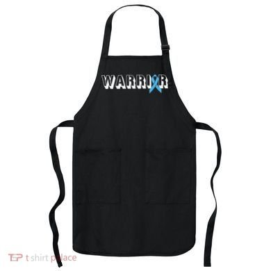 Support Father Prostate Cancer Warrior Light Blue Ribbon Apron