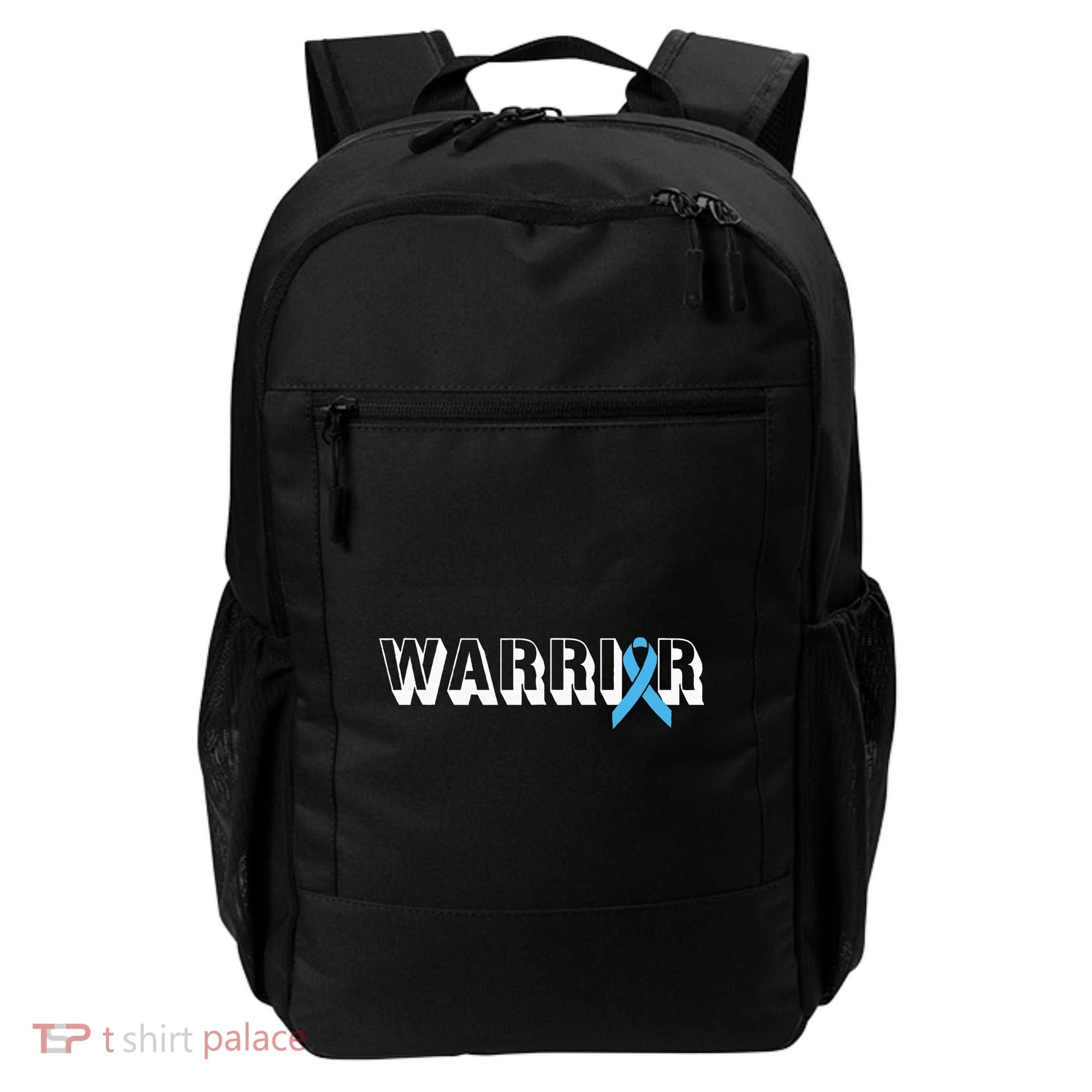 Support Father Prostate Cancer Warrior Light Blue Ribbon Backpack