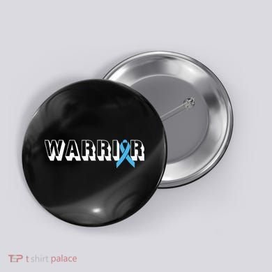 Support Father Prostate Cancer Warrior Light Blue Ribbon Button