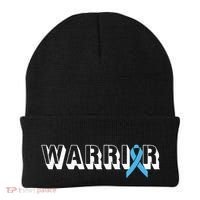 Support Father Prostate Cancer Warrior Light Blue Ribbon Beanie thumb 0