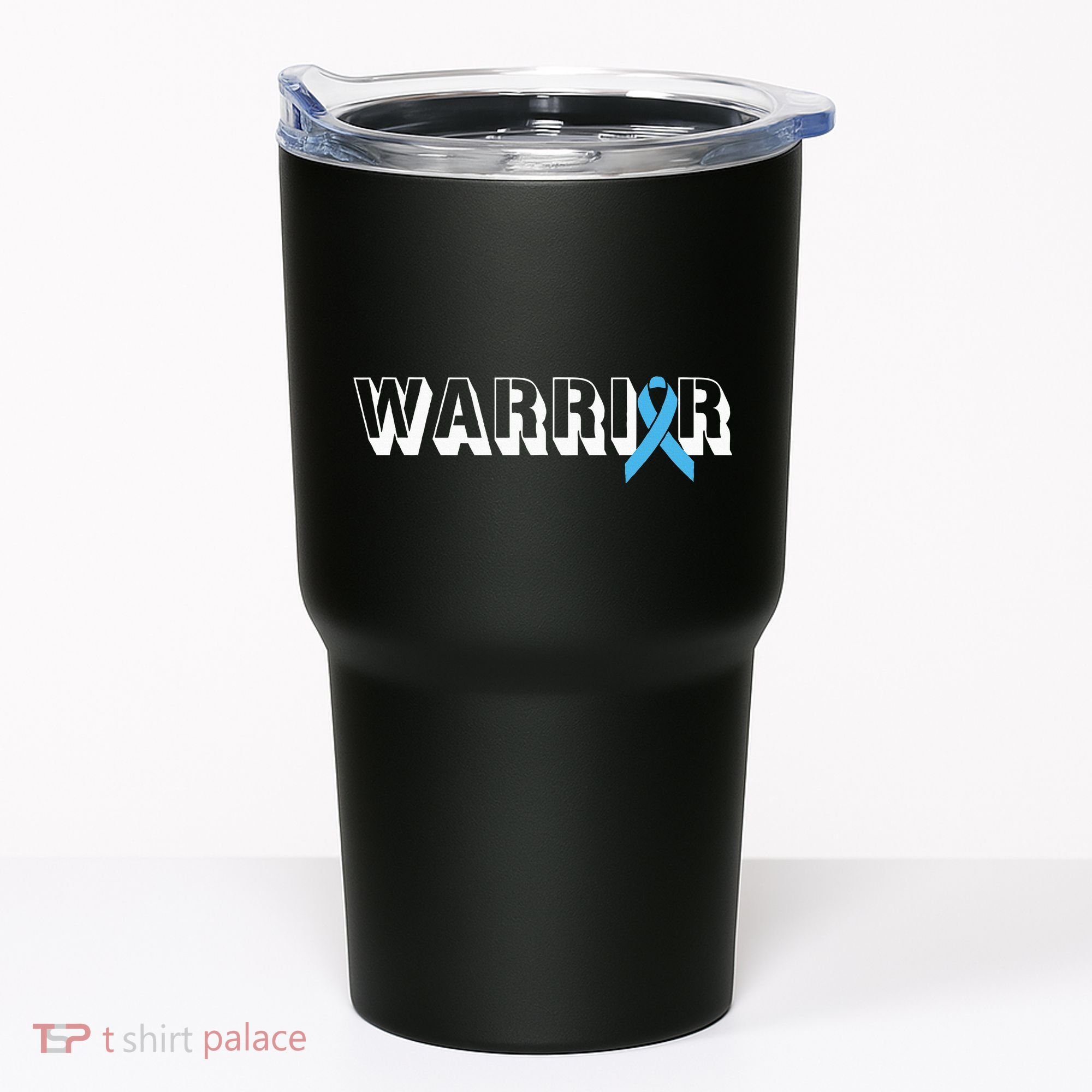 Support Father Prostate Cancer Warrior Light Blue Ribbon Tumbler