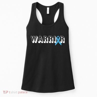 Support Father Prostate Cancer Warrior Light Blue Ribbon Women's Tank Top