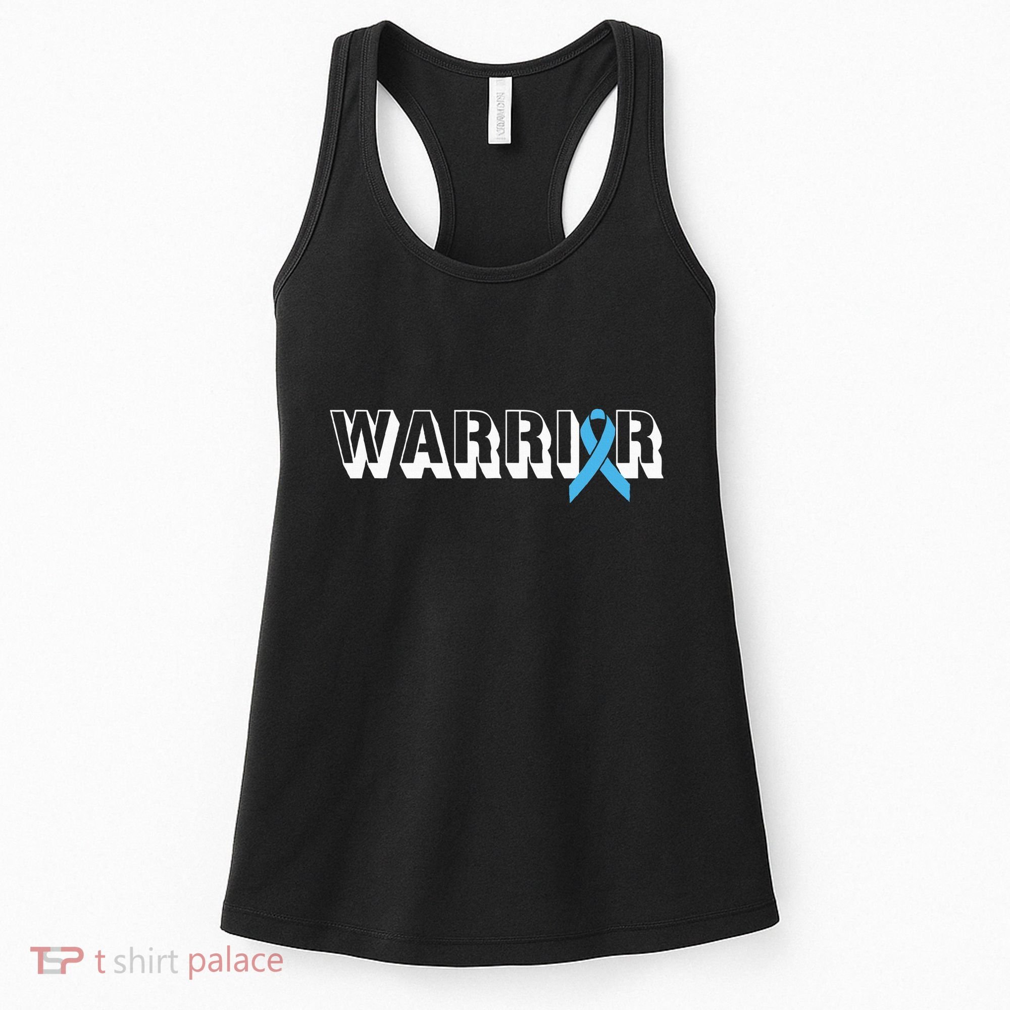 Support Father Prostate Cancer Warrior Light Blue Ribbon Women's Tank Top