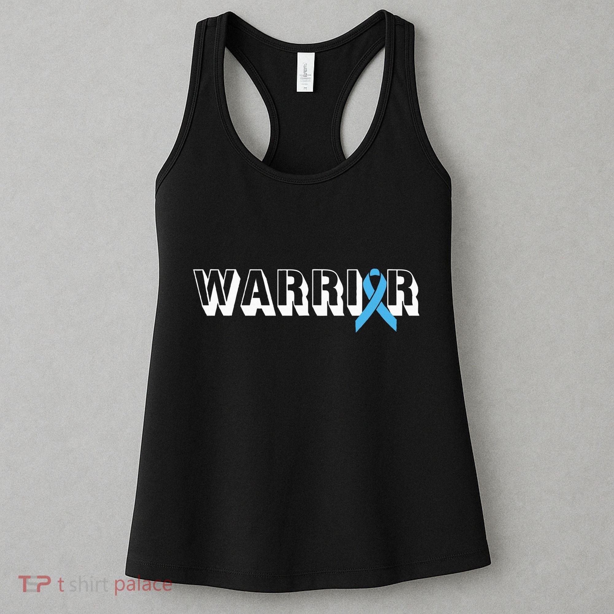 Support Father Prostate Cancer Warrior Light Blue Ribbon Women's Tank Top